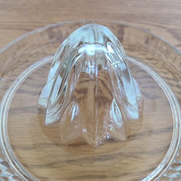 Vintage Federal Clear Depression Glass Orange Lemon Citrus Juicer Reamer Ribbed - Picture 8 of 15